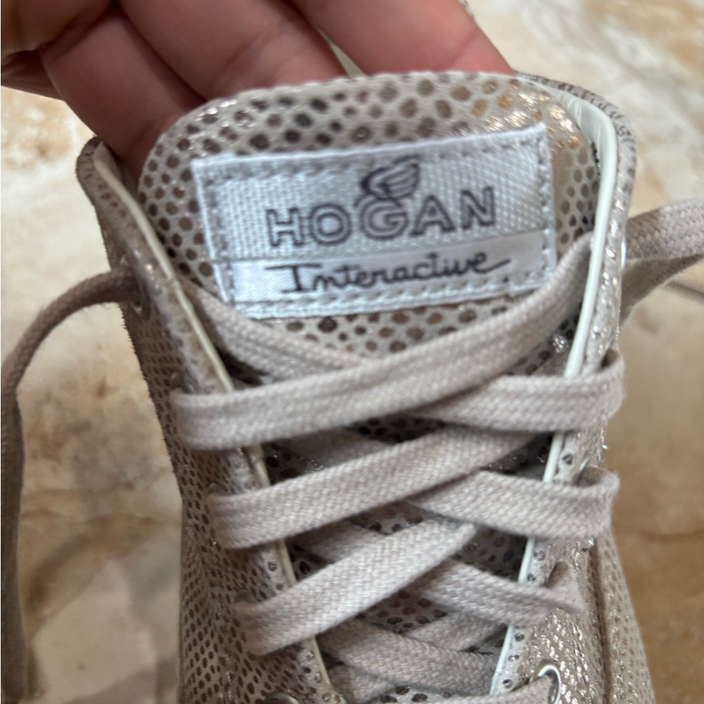 Hogan Taupe Metallic Embellished Women's Sneaker obo - Picture 5 of 9